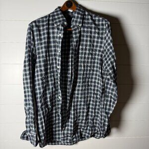 RALPH LAUREN‎ Men's Sz 17/43 Cotton Stretch Plaid Button Down Shirt Long Sleeve